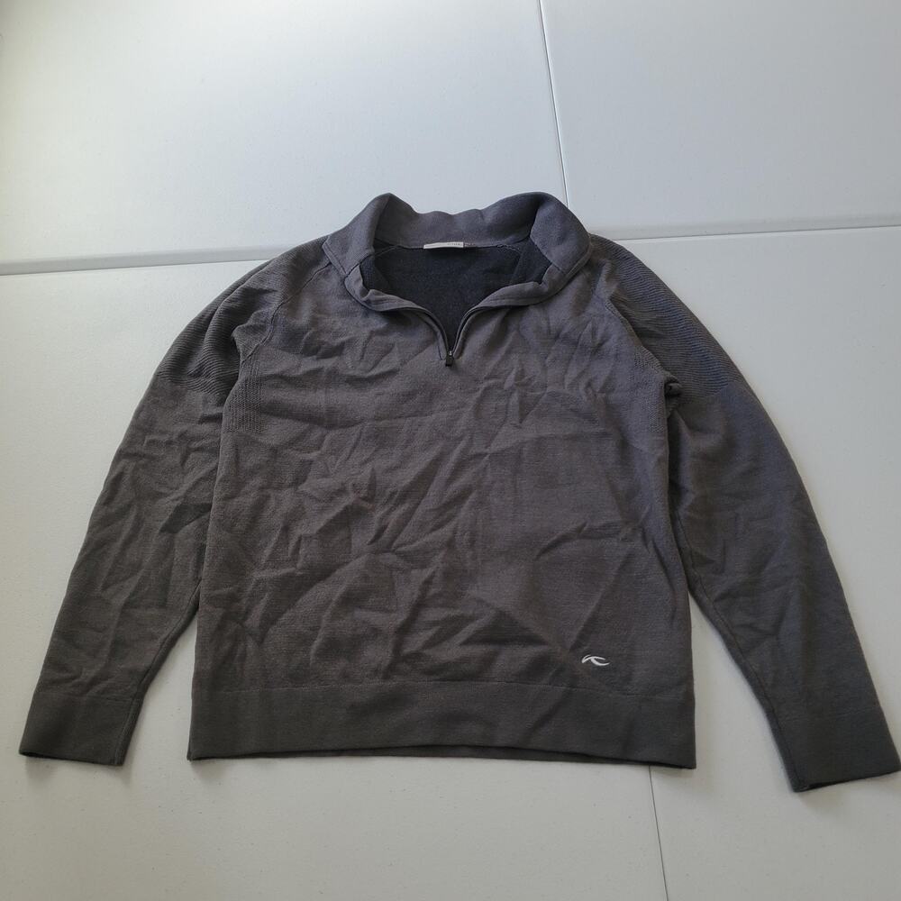 KJUS Sweater Mens Large Gray Freelite Kulm 1/4 Zip Merino Wool Cashmere Blend